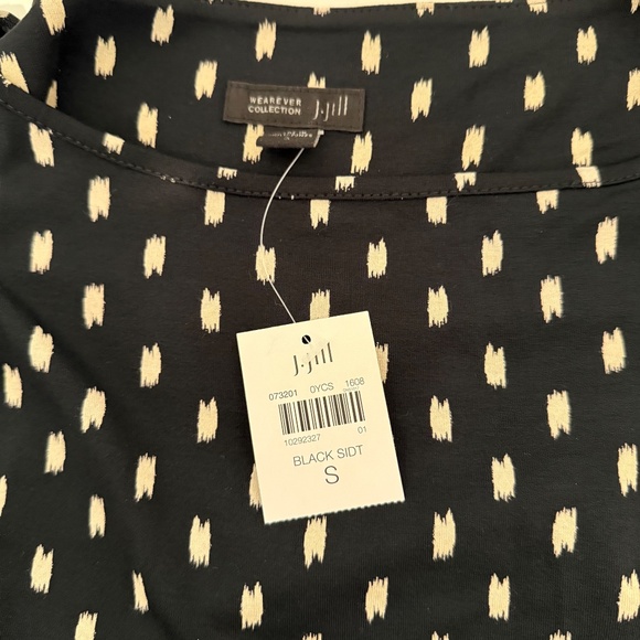 J.Jill new with tags black and ivory swing dress from Wearever collection size S - Picture 4 of 4